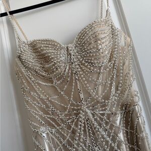 Elegant Beaded Cream Dress for prom or wedding